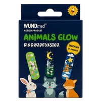 Plasturi cu desene fosforescente pentru copii Animals Glow, 10 bucati, Wundmed