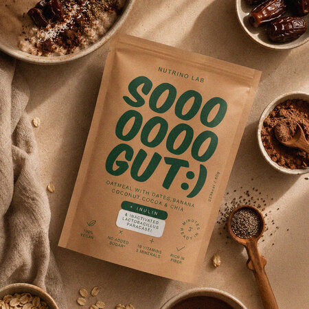 Amestec din fulgi de ovaz, curmale, banana si nuca de cocos So Gut Oatmeal, 60 g, Nutrino Lab 753859