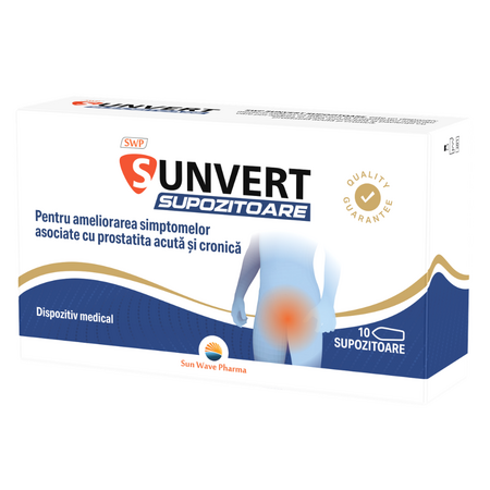 Supozitoare Sunvert, 10 bucati, Sun Wave Pharma 735855