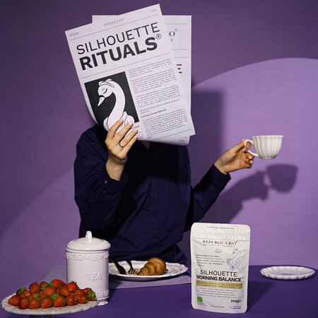 Pudra functionala din fulgi de ovaz, cacao, dovleac si canepa Silhouette Rituals Morning Balance, 250 g, Republica Bio 744660