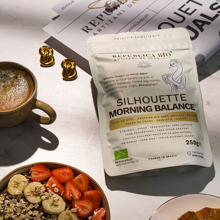 Pudra functionala din fulgi de ovaz, cacao, dovleac si canepa Silhouette Rituals Morning Balance, 250 g, Republica Bio 744659