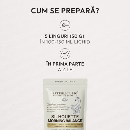 Pudra functionala din fulgi de ovaz, cacao, dovleac si canepa Silhouette Rituals Morning Balance, 250 g, Republica Bio 744664