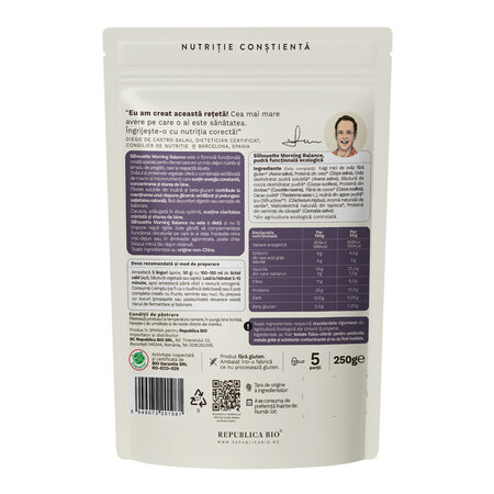 Pudra functionala din fulgi de ovaz, cacao, dovleac si canepa Silhouette Rituals Morning Balance, 250 g, Republica Bio 744657