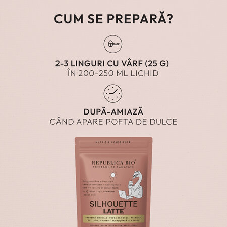 Pudra functionala cu aroma de banane Silhouette Rituals Latte, 175 g, Republica Bio 744675