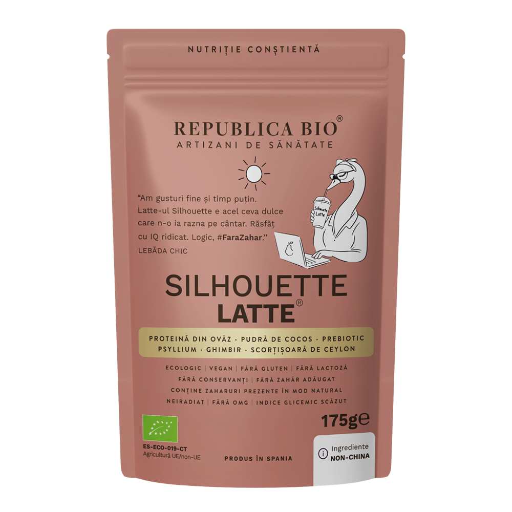 Pudra functionala cu aroma de banane Silhouette Rituals Latte, 175 g, Republica Bio