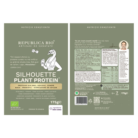 Pudra proteica cu aroma de capsuni Silhouette Plant Protein, 175 g, Republica Bio 735965