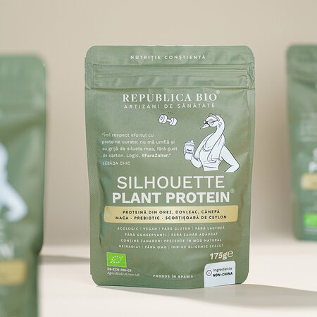 Pudra proteica cu aroma de capsuni Silhouette Rituals Plant Protein, 175 g, Republica Bio 744680