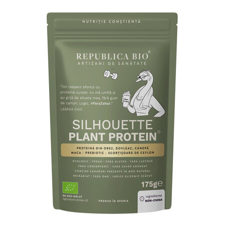 Pudra proteica cu aroma de capsuni Silhouette Rituals Plant Protein, 175 g, Republica Bio