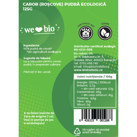 Pudra de roscove Carob, 125 g, Obio 736150