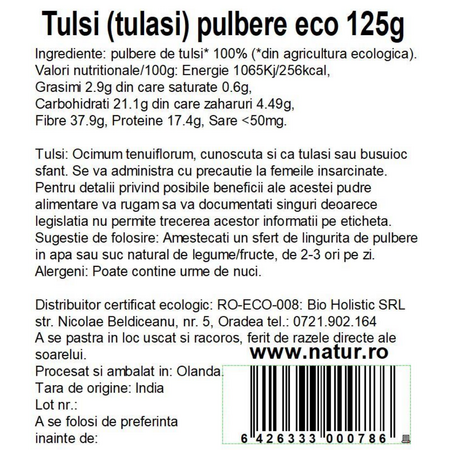 Pudra de tulsi, 125 g, Obio 736266