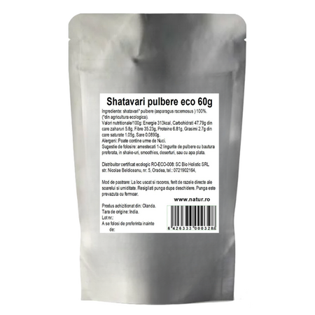 Pudra de shatavari, 60 g, Obio 736403
