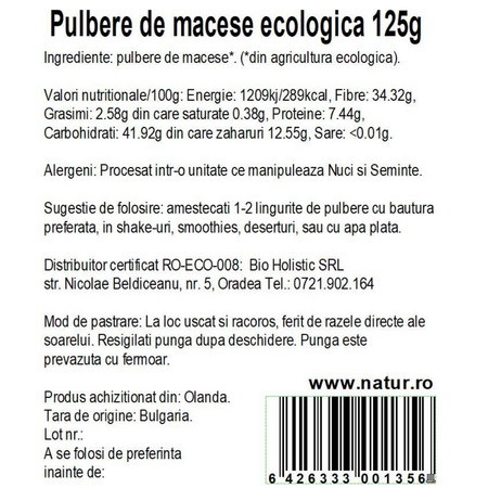 Pudra de macese, 125 g, Obio 736408