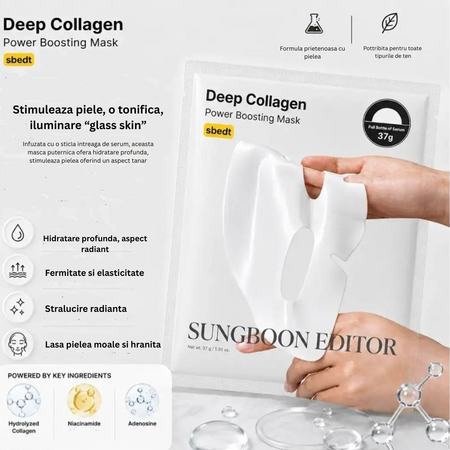 Masca hidrogel hidratanta cu colagen Deep Collagen Power Boosting, 37 g, Sungboon Editor 741544