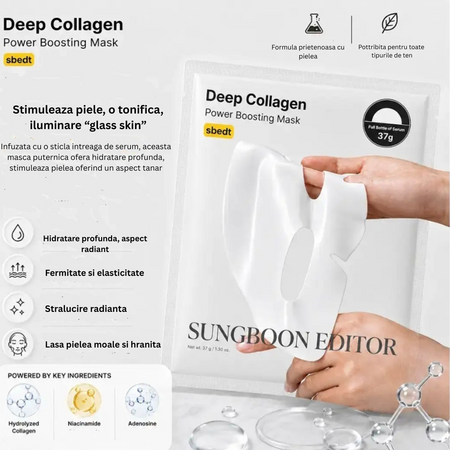 Masca hidrogel hidratanta cu colagen Deep Collagen Power Boosting, 37 g, Sungboon Editor 741543