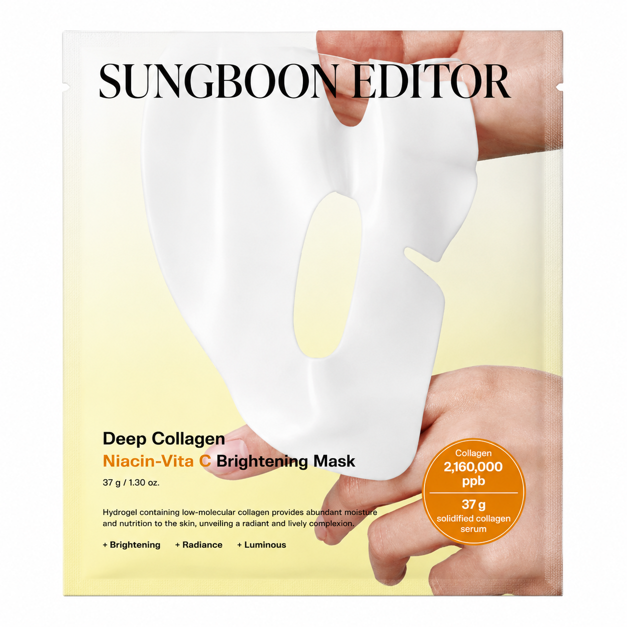 Masca hidrogel iluminatoare Brightening Collagen Mask cu Vitamin C and Niacinamide, 37 g, Sungboon Editor