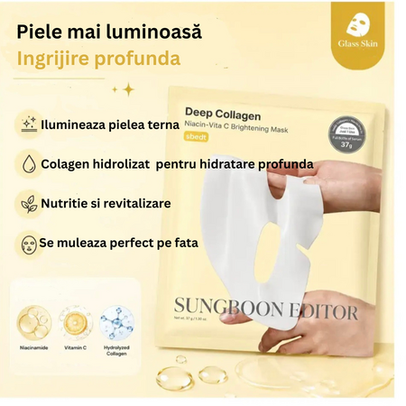 Masca hidrogel iluminatoare cu colagen, vitamina C si niacinamide Deep Collagen Brightening, 37 g, Sungboon Editor 741538