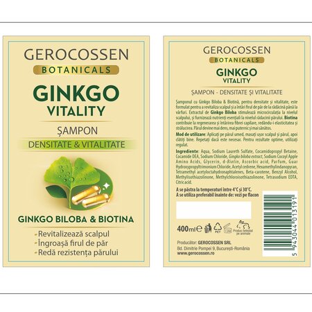 Sampon densitate si vitalitate cu ginkgo biloba si biotina Botanicals Ginkgo Vitality, 400 ml, Gerocossen 736736