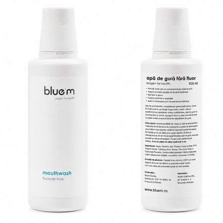 Apa de gura fara fluor, 500 ml, Blue M 736846