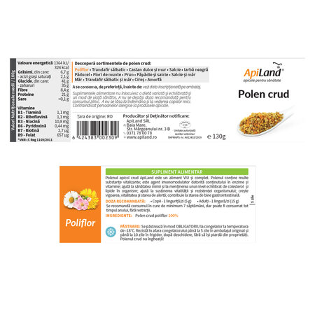 Polen crud poliflor, 130 g, Apiland 736896