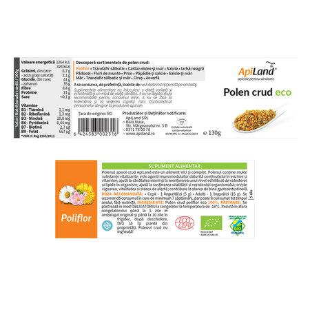Polen crud eco poliflor, 130 g, Apiland 736900