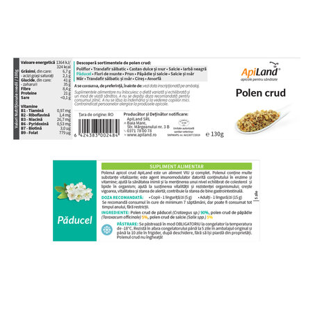 Polen crud de paducel, 130 g, Apiland 736904