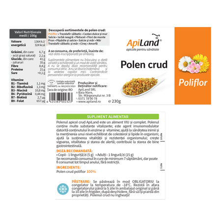 Polen crud poliflor, 230 g, Apiland 736922
