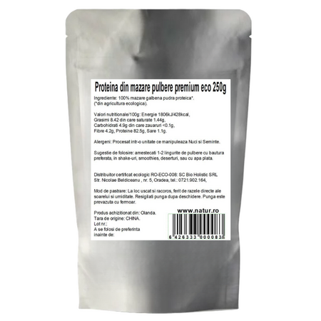 Pudra proteica din mazare galbena, 250 g, Obio 737210