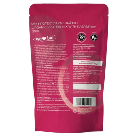 Mix proteic cu zmeura, 300 g, Obio 737375