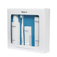 Kit pentru igiena orala zilnica, 250 ml + 75 ml + 15 ml + 1 bucata, Blue M