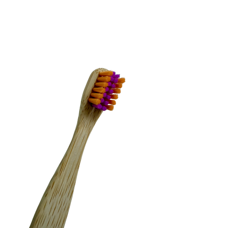 Periuta de dinti ortodontica din bambus 3-12 ani Kids, 7680 peri ultra-soft, Portocaliu, 1 bucata, Gingia 737476