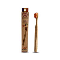 Periuta de dinti ortodontica din bambus 3-12 ani Kids, 7680 peri ultra-soft, Portocaliu, 1 bucata, Gingia