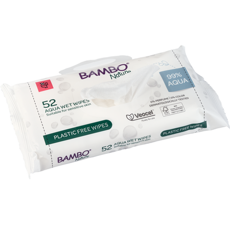 Servetele umede Aqua Wet Wipes, 18x17 cm, 52 bucati, Bambo Nature 737522