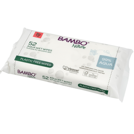 Servetele umede Aqua Wet Wipes, 18x17 cm, 52 bucati, Bambo Nature 737520