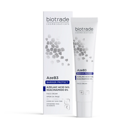 Crema de fata cu 14% Acid Azelaic + 6% Niacinamida AzeB3 Barrier Protect, 30 ml, Biotrade 737541