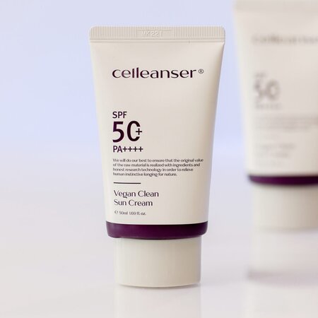 Crema de fata cu SPF50+ PA++++ cu Ferment de Ceai Negru, Panthenol și Acid Hialuronic Vegan Clean, 50 ml, Celleanser 737571