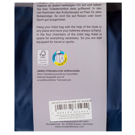 Geanta cosmetica albastra cu agatatoare, 1 bucata, Incase of Travel 737658