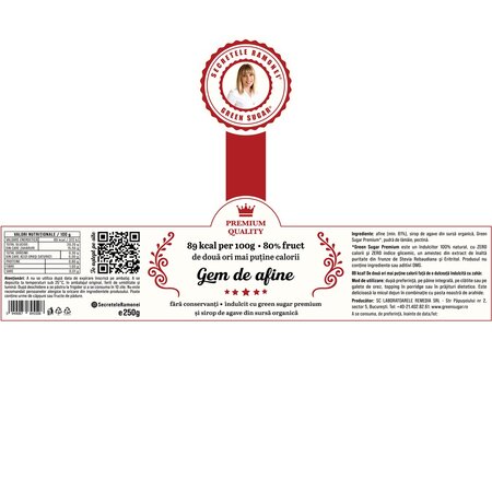 Gem de afine Secretele Ramonei, 250 g, Laboratoarele Remedia 737822
