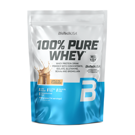 Pudra proteica 100% Pure Whey Apple Pie, 400 g, BioTech USA
