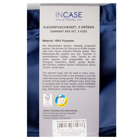 Set genti pentru haine, navy, 3 bucati, Incase of Travel 737931