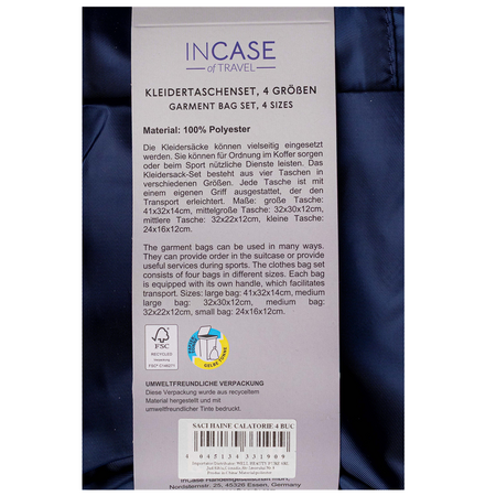 Set genti pentru haine, navy, 4 bucati, Incase of Travel 737939