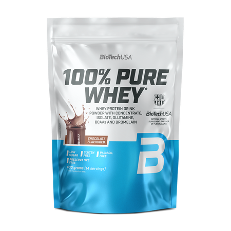 Pudra proteica 100% Pure Whey Chocolate, 400 g, BioTech USA