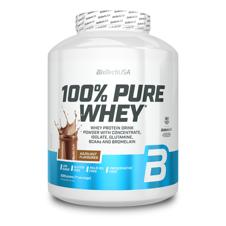 Pudra proteica 100% Pure Whey Hazelnut, 2000 g, BioTech USA