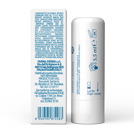 Balsam de buze cu protectie solara SPF30 Cicatridina, 5.5 ml, Naturpharma 738060