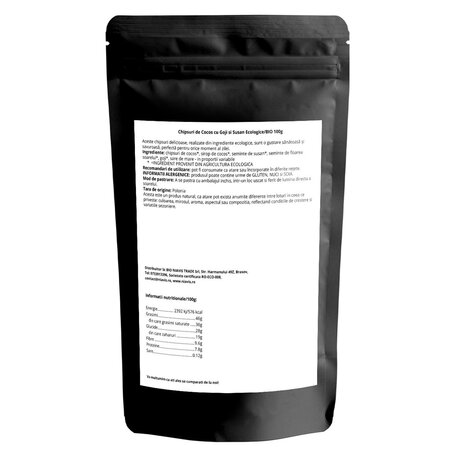 Chipsuri de cocos cu goji si susan ecologice, 100 g, Niavis 738116