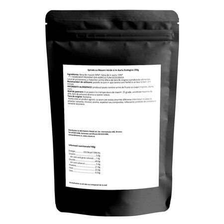 Paste spirale cu mazare verde si in auriu ecologice, 250 g, Niavis 738188