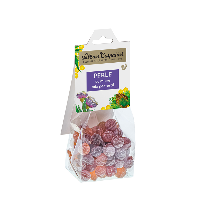 Perle cu miere mix pectoral, 100 g, Albina Carpatina