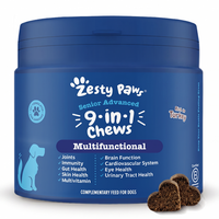 Supliment pentru caini seniori cu vitamine si probiotice Senior Advanced 9-in-1 Chews, 50 tablete masticabile, Zesty Paws