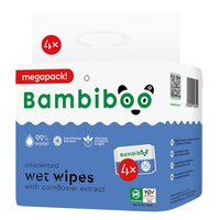 Pachet servetele umede biodegradabile cu extract de albastrele, 4 x 60 bucati, Bambiboo
