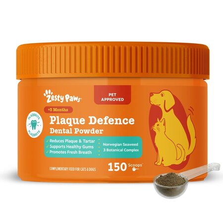 Pudra dentara pentru caini si pisici Plaque Defence Dental, 150 g, Zesty Paws