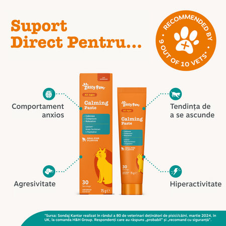 Pasta de calmare pentru pisici Calming Paste, 75 g, Zesty Paws 738392
